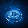 An illustration of digital Bitcoin representation of institution adoption.